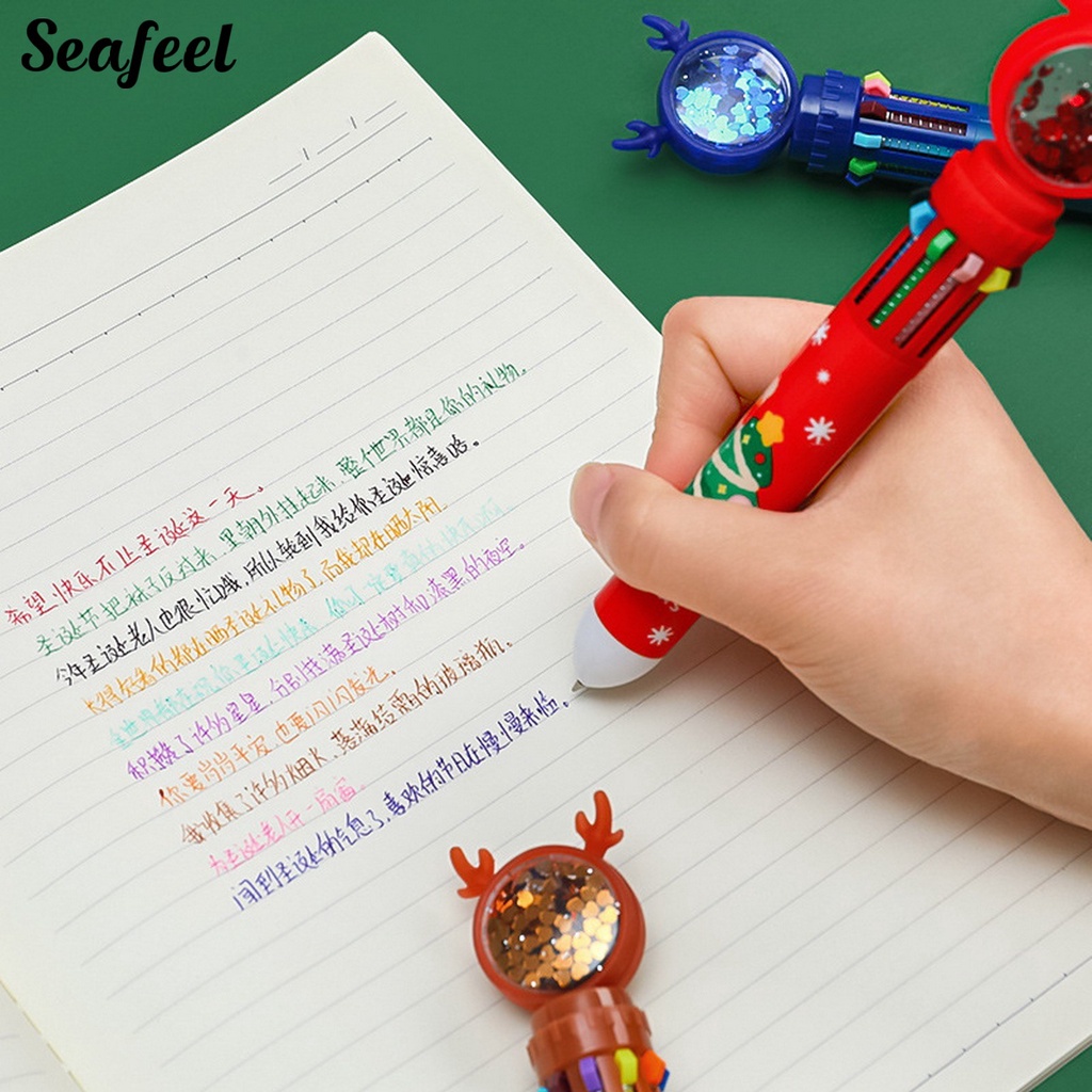Bút Bi Đa Năng Ngòi 0.5mm Họa Tiết Giáng Sinh Hoạt Hình Xinh Xắn