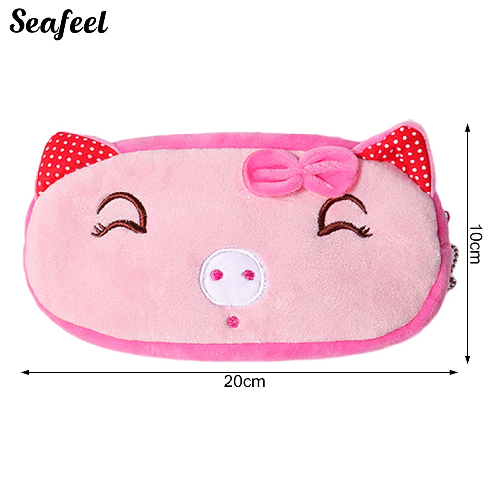 Túi Đựng Bút Bằng Nỉ Cỡ Lớn Có Khóa Kéo In Họa Tiết Hoạt Hình Dễ Thương Tiện Dụng Cho