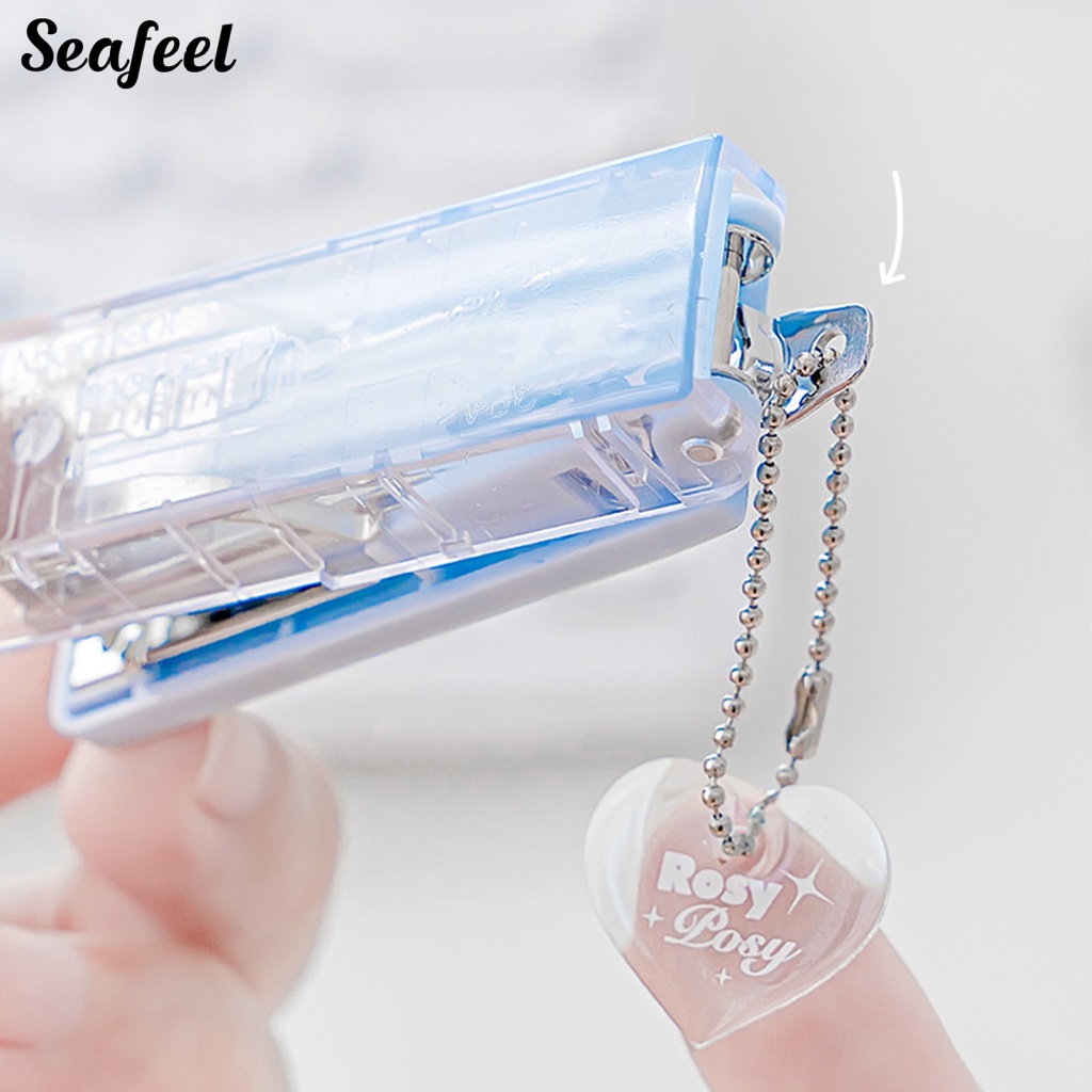 Kẹp Dập Ghim Mini Di Động Thân Thiện Với Môi Trường Có Dây Xích Nhỏ Gọn Cho Văn Phòng / Trường Học