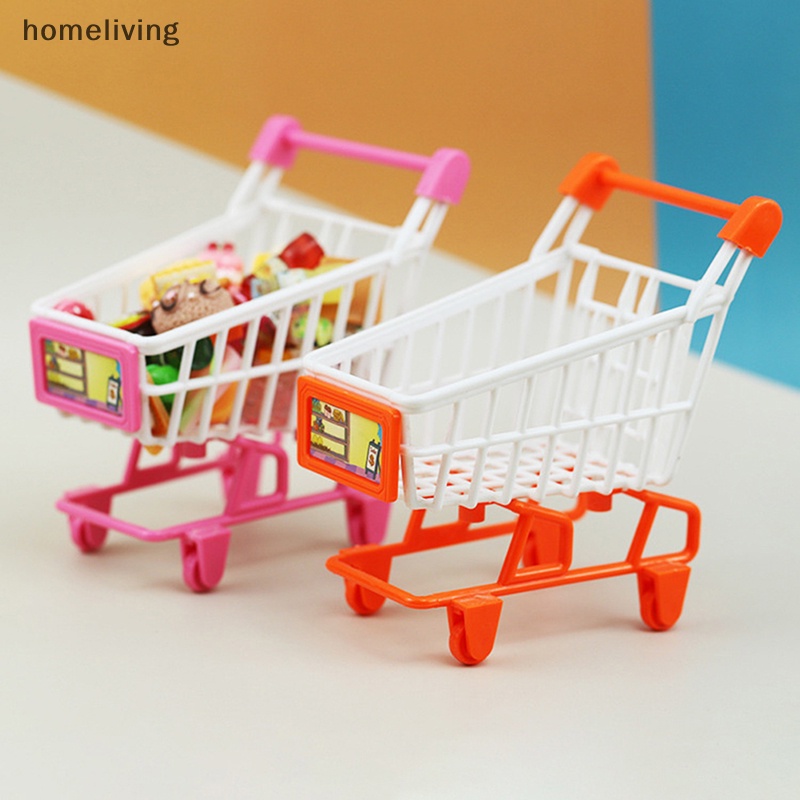 Mô Hình Xe Đẩy Mua Sắm Mini Tỉ Lệ 1: 12 Trang Trí Nhà Búp Bê