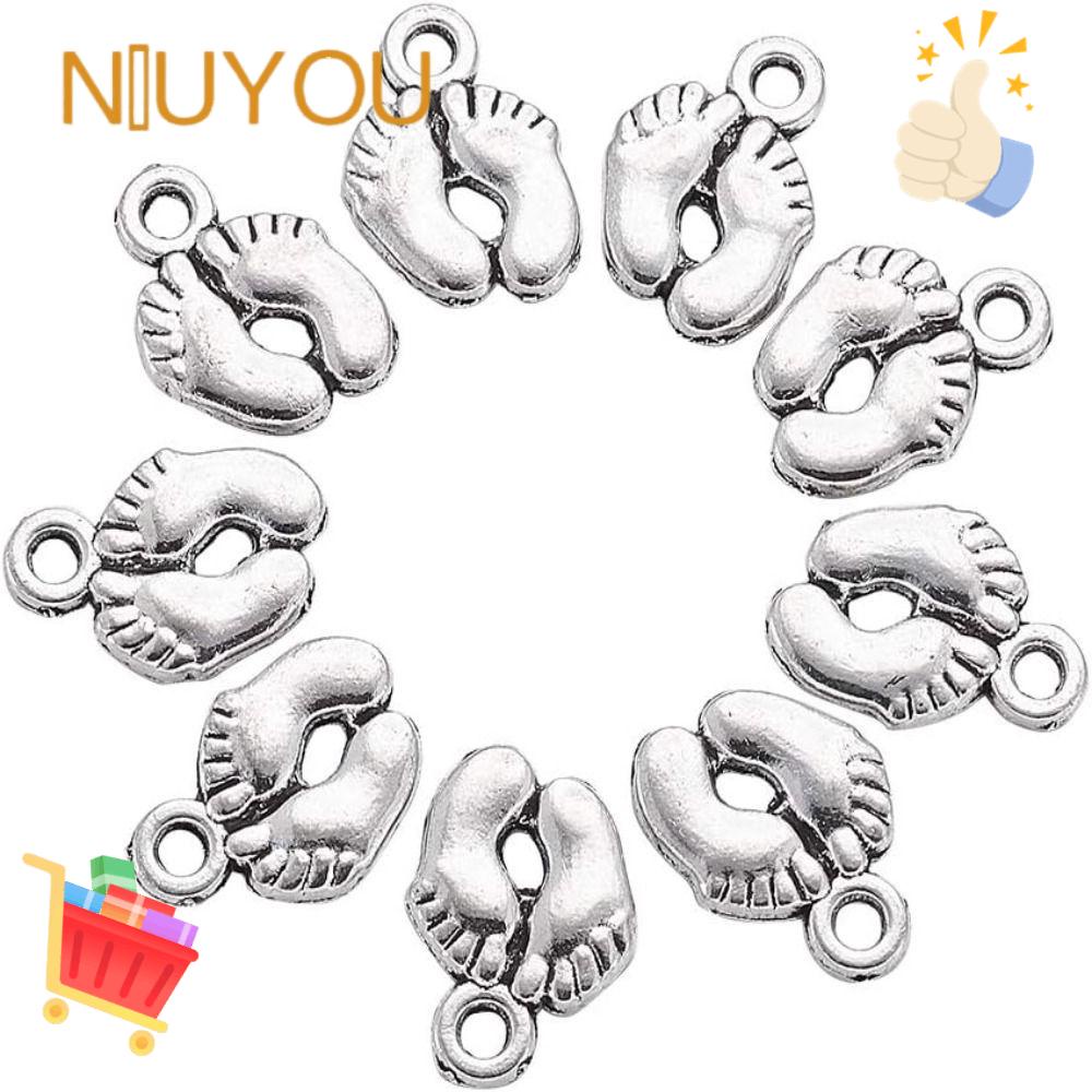 Mặt Dây Chuyền Bạc Hình Dấu Chân Đáng Yêu 14x10mm 14x10mm