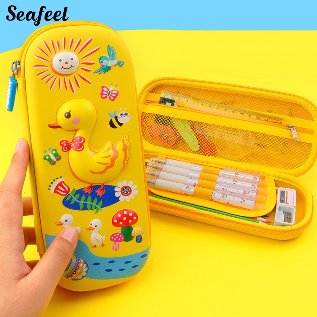 Túi Đựng Bút Dạng Lưới In Họa Tiết Hoạt Hình Kitty Dễ Thương