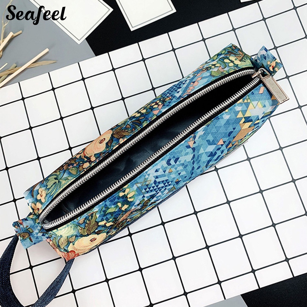 Túi Đựng Bút Bằng Vải Oxford Sức Chứa Lớn Có Khóa Kéo In Họa Tiết Màu Sắc Phù Hợp Cho Gia Đình