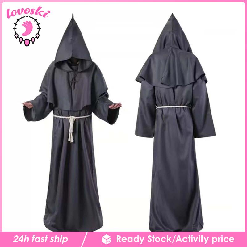 Áo Choàng Hóa Trang Phù Thủy Phong Cách Gothic Thời Trung Cổ Cho Nam Và Nữ