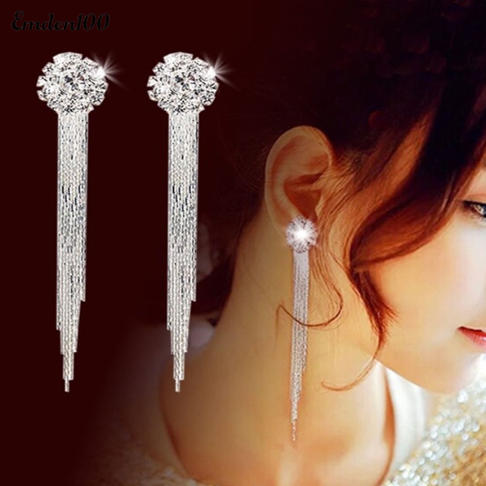 Đôi Bông Tai DáNg DàI Đính Đá Thời Trang