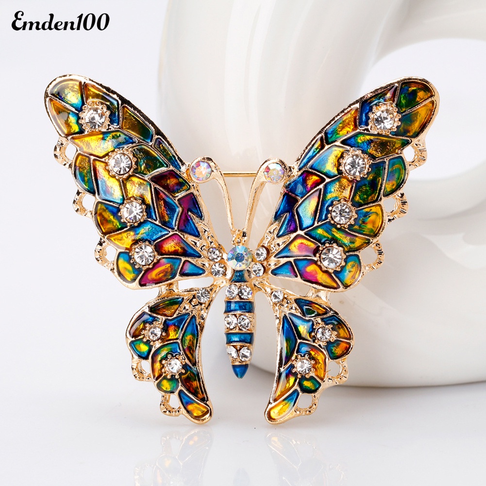 Trâm Cài Áo Hình Bướm Bằng Đá Nhiều Màu Thời Trang