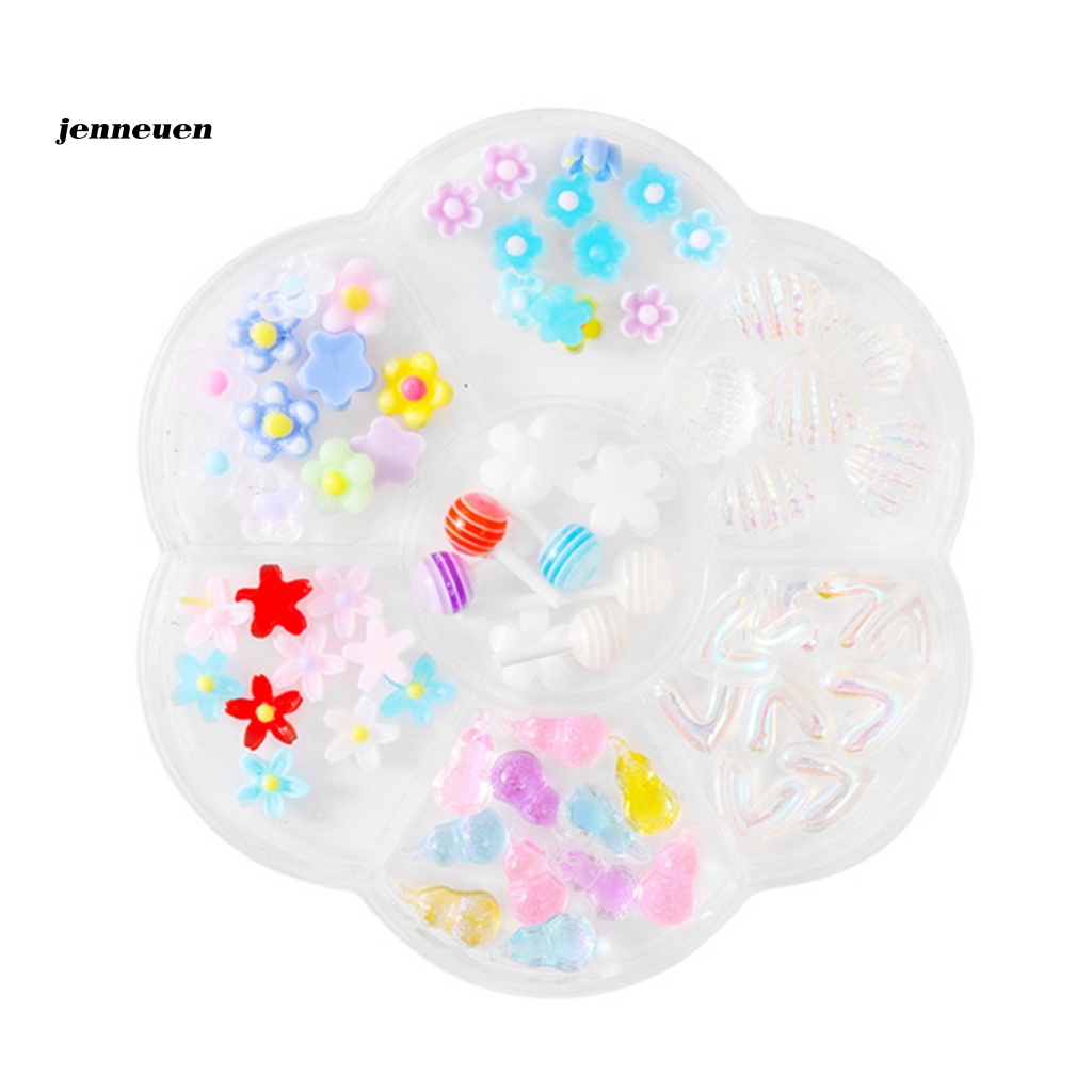 1 Hộp Phụ Kiện Trang Trí Móng Tay Nghệ Thuật Hình Gấu 3D DIY