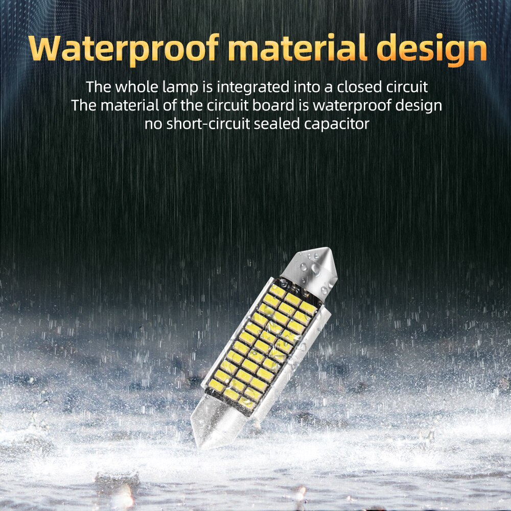 Set 2 Đèn LED Canbus Festoon C10W C5W 31mm 36mm 39mm 42mm Ánh Sáng Trắng 6000K Dành Cho Ô Tô