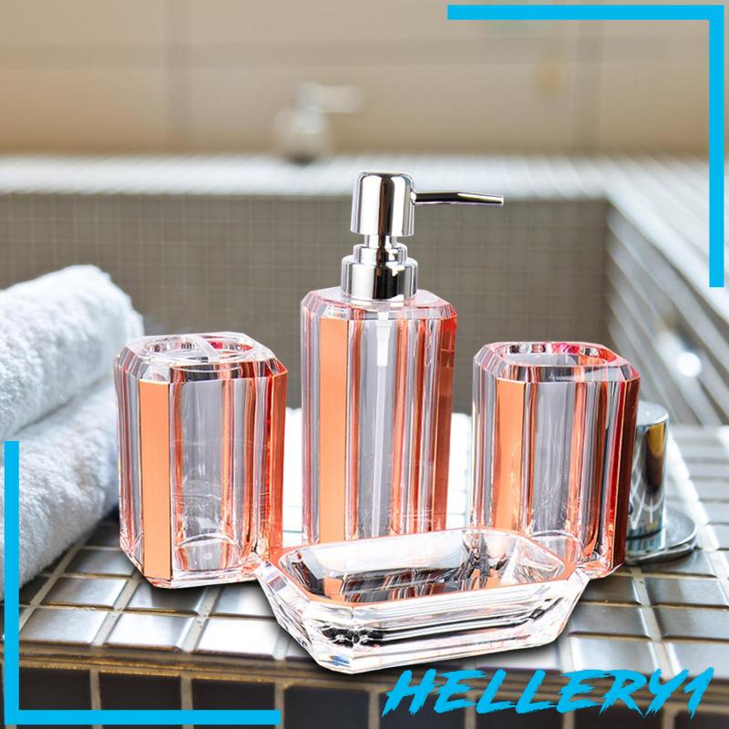 Set 4 Bình Đựng Xà Phòng Trong Suốt Trang Trí Nhà Tắm