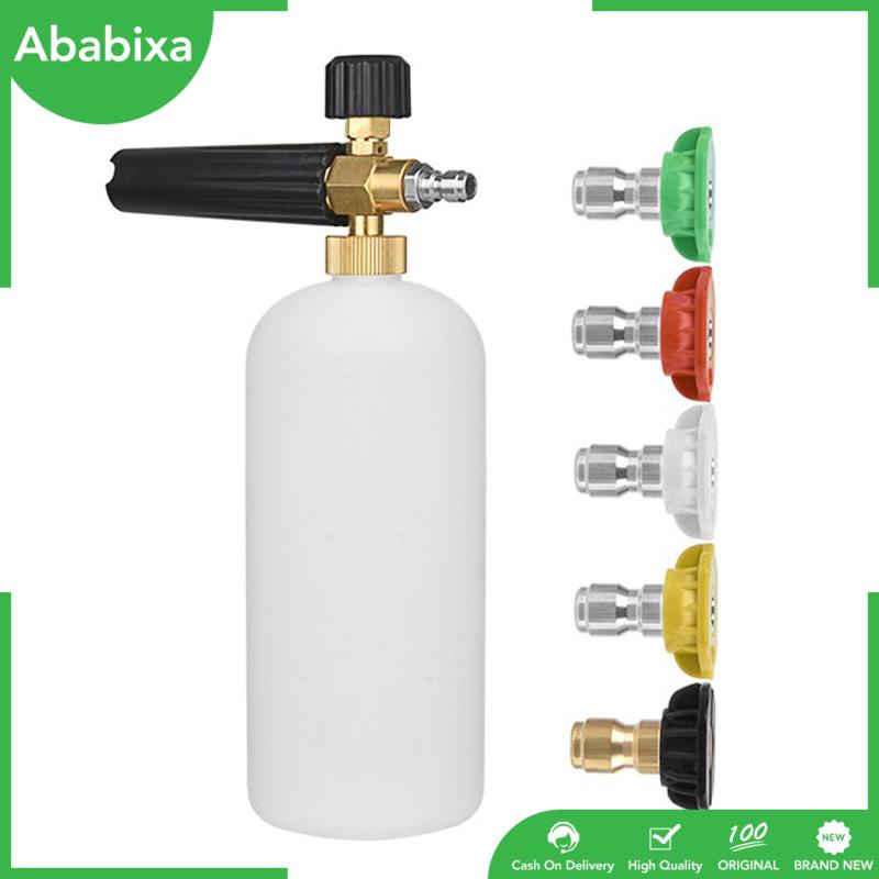 Bình Xịt Bọt Xà Phòng 1 / 4 inch Kết Nối Nhanh 1L Kèm 5 Đầu Phun Áp Suất Dùng Rửa Mặt