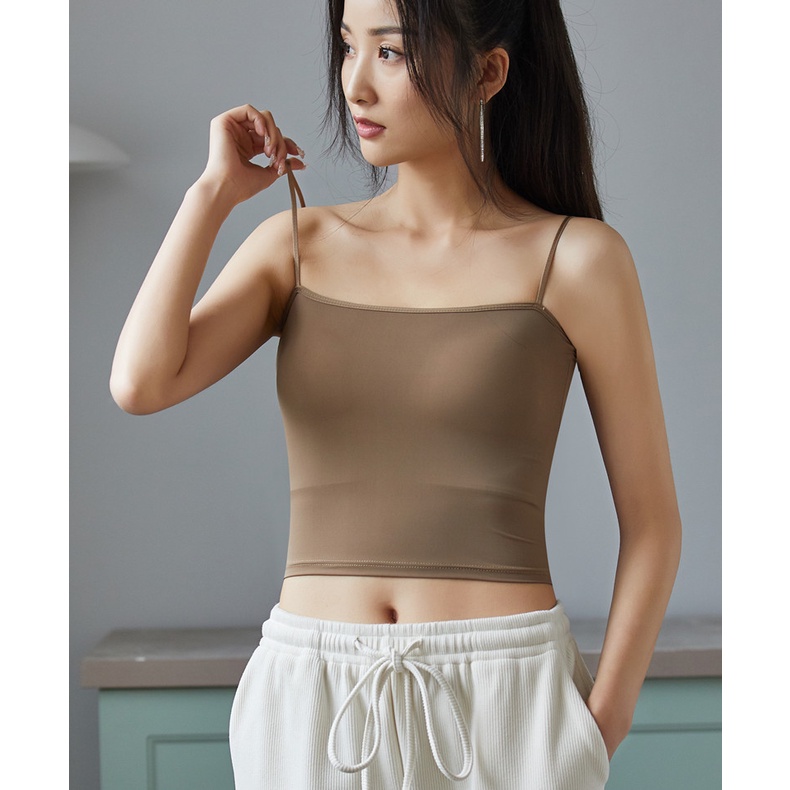 Áo Lót Lụa Hai Dây Có Mút Đệm Ngực Size M-XL Cho Nữ 40-65kg