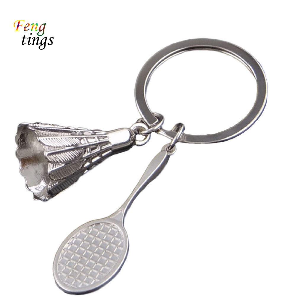 Móc Khóa Hợp Kim Kẽm Hình Vợt Cầu Lông Chống Sốc