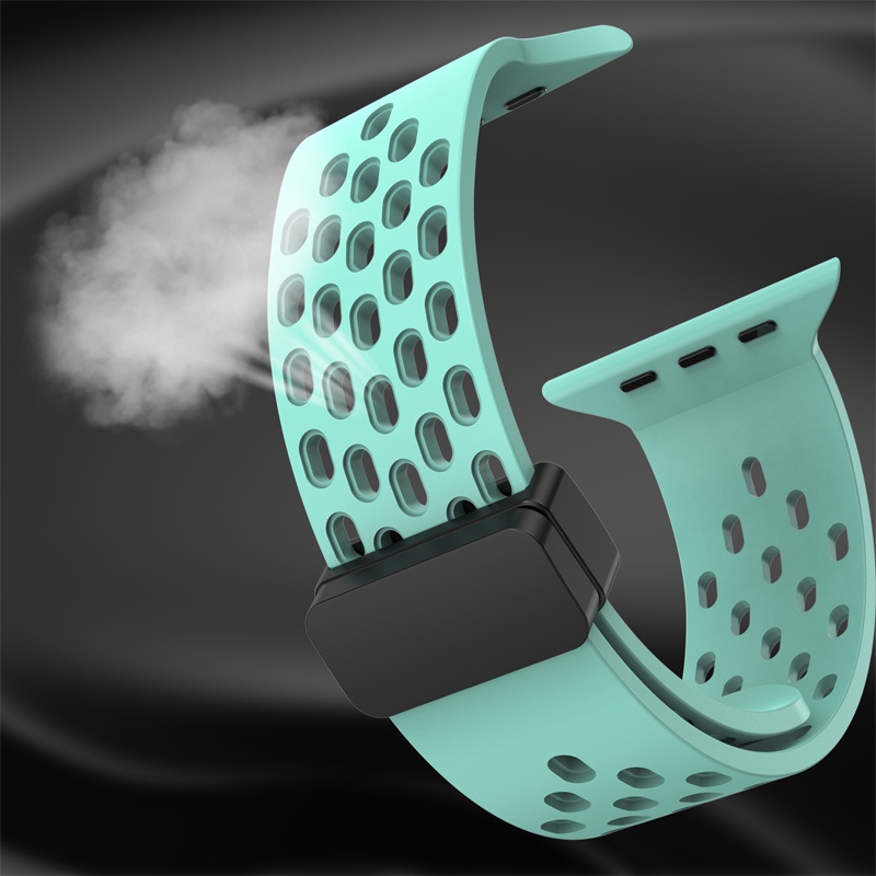 Dây Đeo Silicone Khóa Nam Châm Cho Đồng Hồ Thông Minh Apple Watch Ultra 49mm 44mm 45mm 40mm 41mm 42mm 38mm 45 mm Series 7 8 SE 6