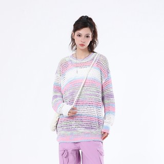 Áo Sweater Dáng Rộng Họa Tiết Màu Nhuộm Phong Cách Retro Cao Cấp