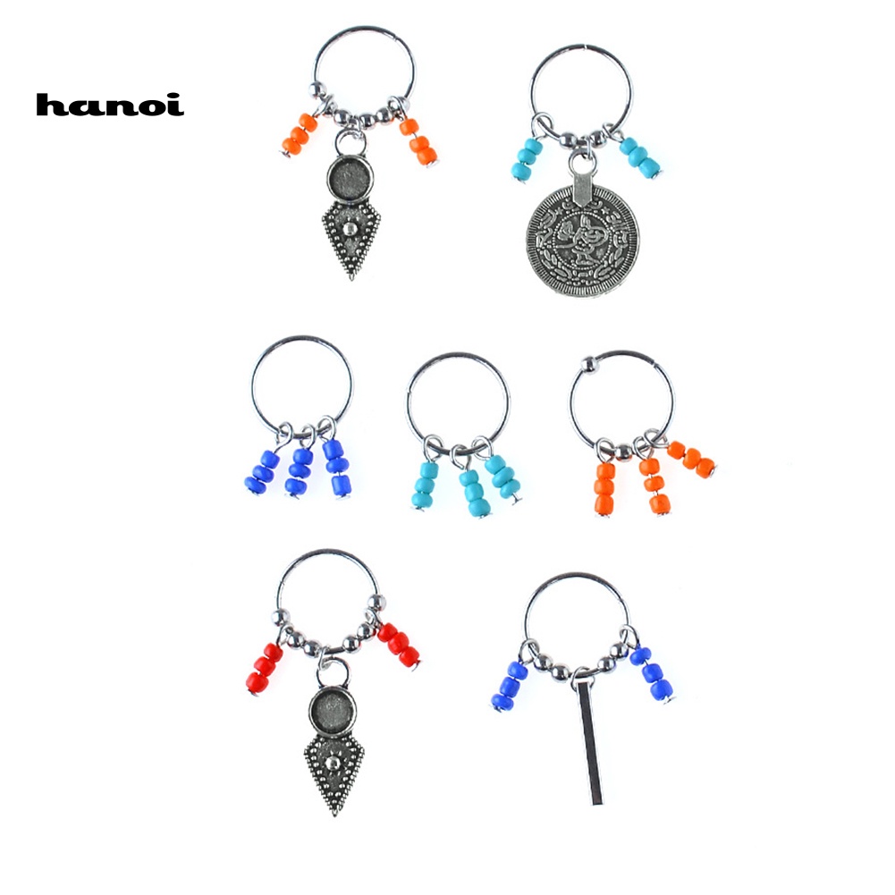 1 Gói Kẹp Tóc Đuôi Heo Châu Phi Đính Hạt / Đồng Xu DIY Dành Cho Nữ