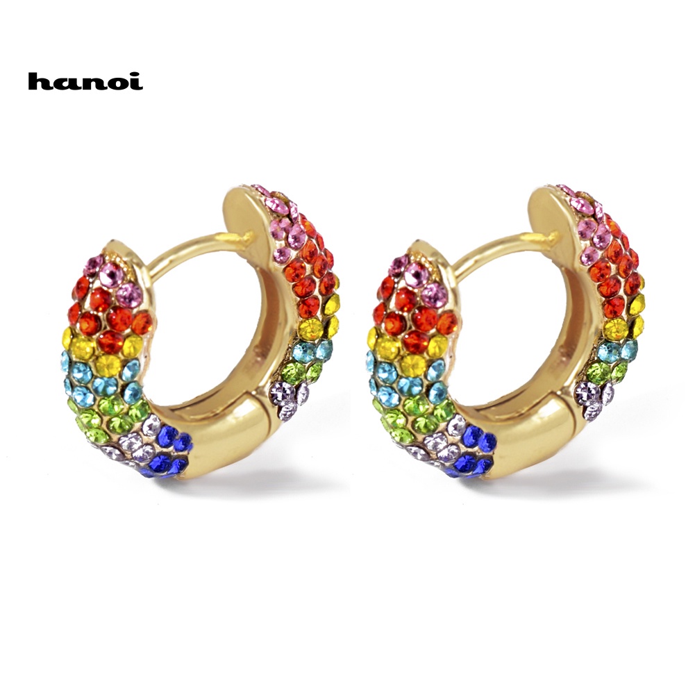 1 Khuyên Tai Đính Đá Nhiều Màu Thời Trang Nữ