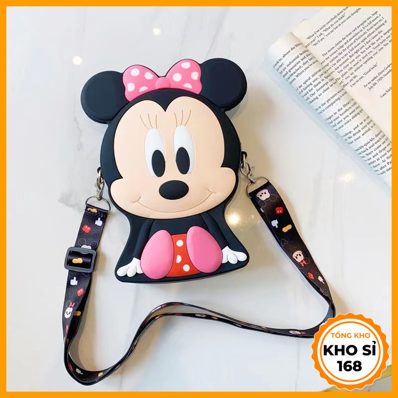Túi đeo chéo cho bé trai bé gái kiểu dáng nhân vật hoạt hình mickey, minnie dễ thương E1089