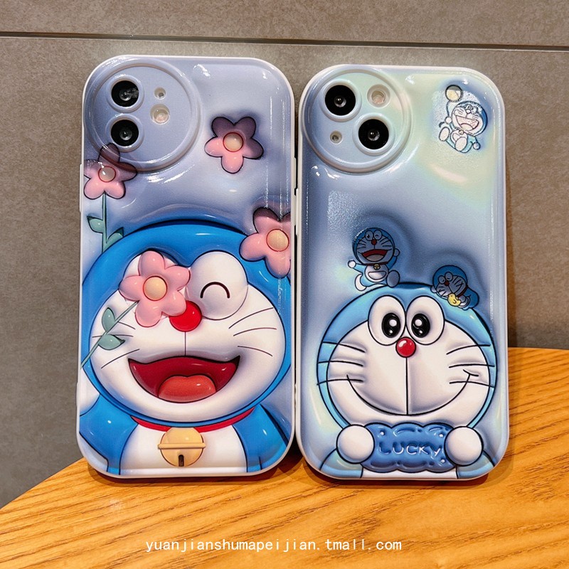 Ốp Điện Thoại Mềm Chống Rơi Hình Doraemon 3D Dễ Thương Cho iPhone 14 13 12 11 Pro Xs max Mini 7 8 Plus X XR 14ProMax 13promax 12promax 11promax
