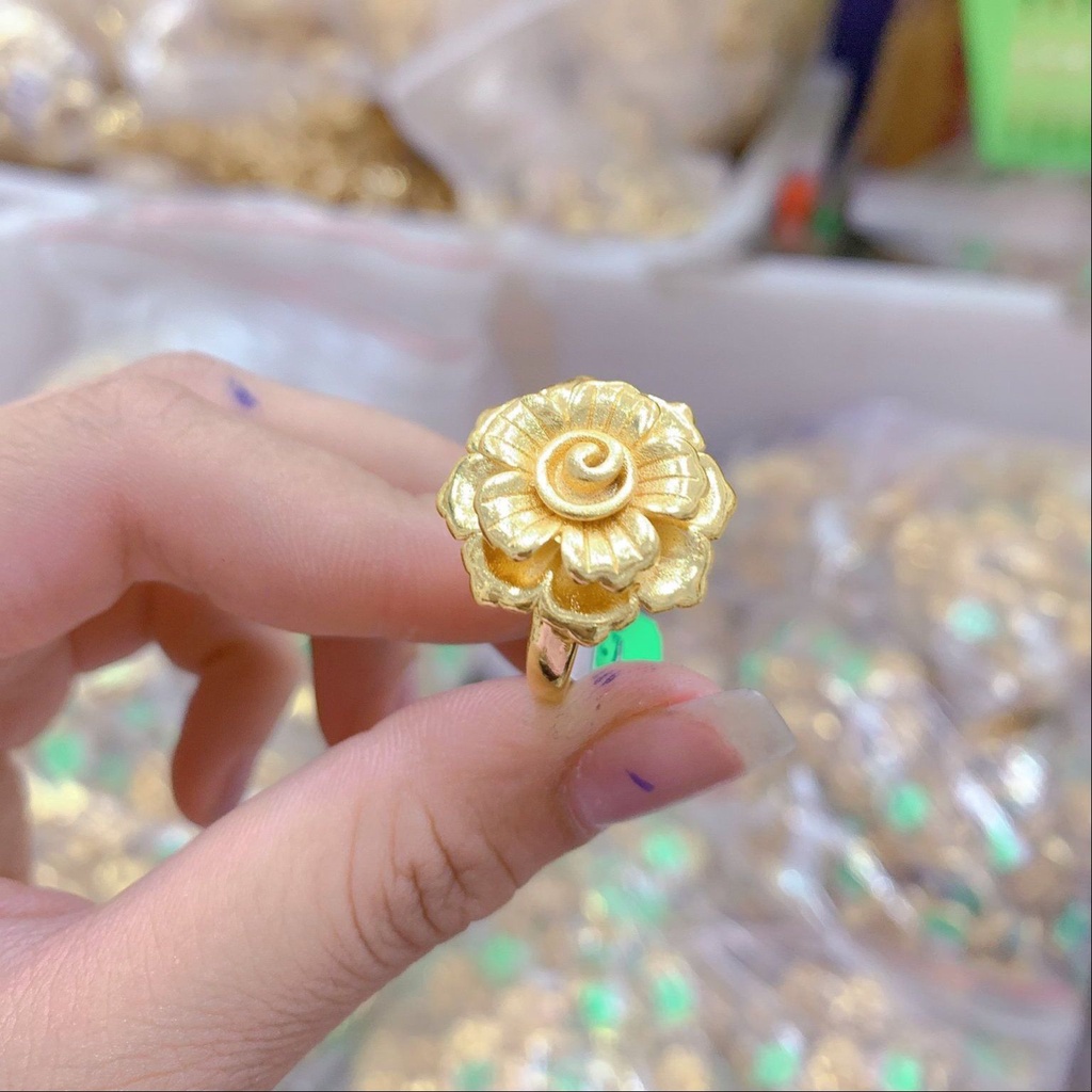 nhẫn nữ VÀNG 24K HOA MAI CAO CẤP -N207235 JURI SHOP không đen không dị ứng|Shop hỗ trợ đổi trả nếu không vừa