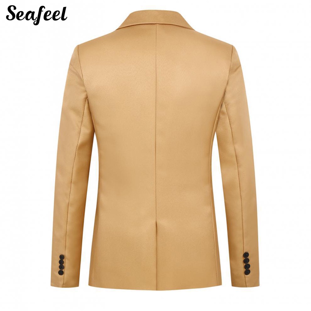 Áo Khoác Blazer Một Túi Màu Trơn Thời Trang Công Sở Cho Nam