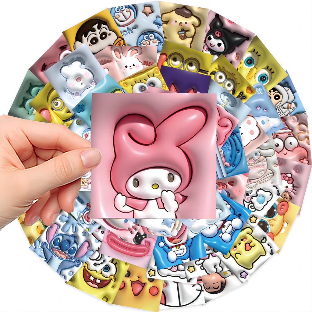 Bộ 62 Miếng Dán 3D Chất Liệu PVC Chống Thấm Nước TZ051