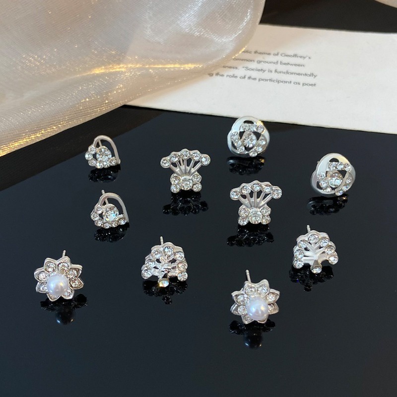 Bông Tai Ngọc Trai Siêu Lấp Lánh Phiên Bản Hàn Quốc Mới Cho Nữ