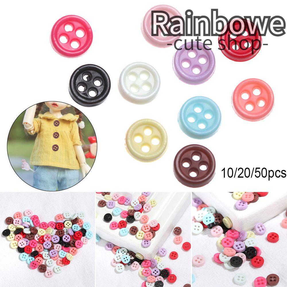Set 10 / 20 / 50 Nút Tròn Nhiều Màu Sắc Trang Trí Quần Áo Búp Bê