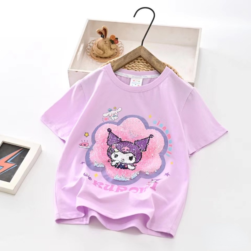 Áo Thun Cotton In Hoạt Hình Kuromi Thời Trang Hè Đáng Yêu Dành Cho Bé Gái 2023