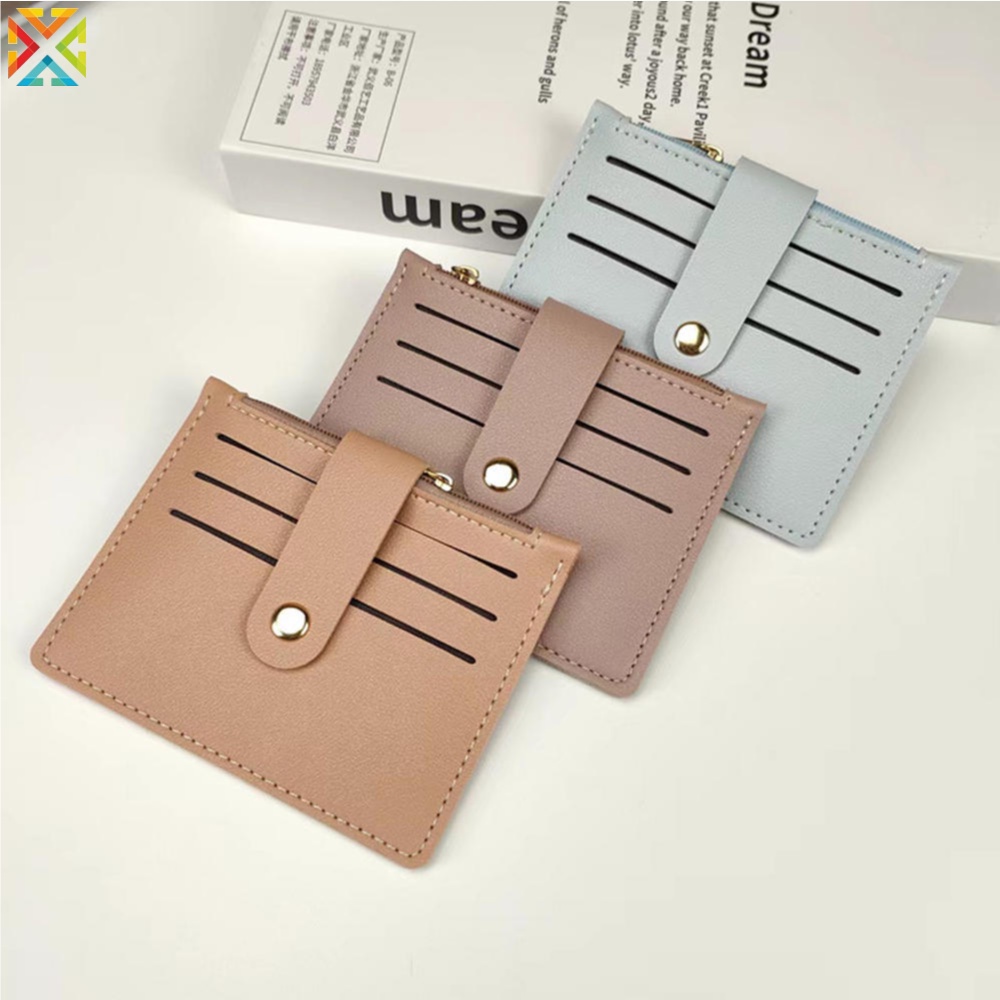 Ví Ngắn Đựng Thẻ / Bằng Lái Xe Có Khóa Kéo Họa Tiết Hoạt Hình One Piece