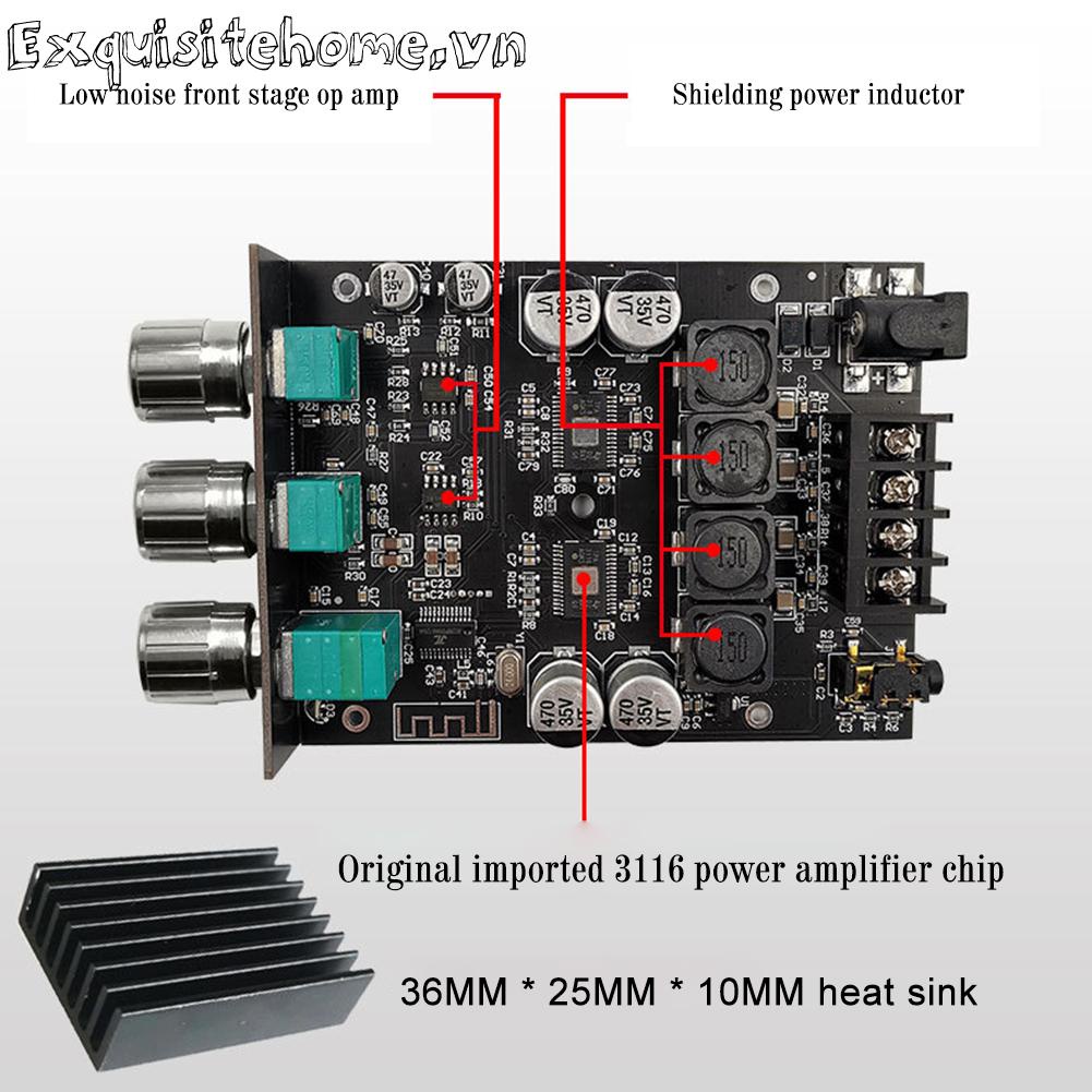 Bảng Mạch Khuếch Đại Âm Thanh ZK-1002T HIFI 2.0 Kênh 100Wx2 Chuyên Dụng