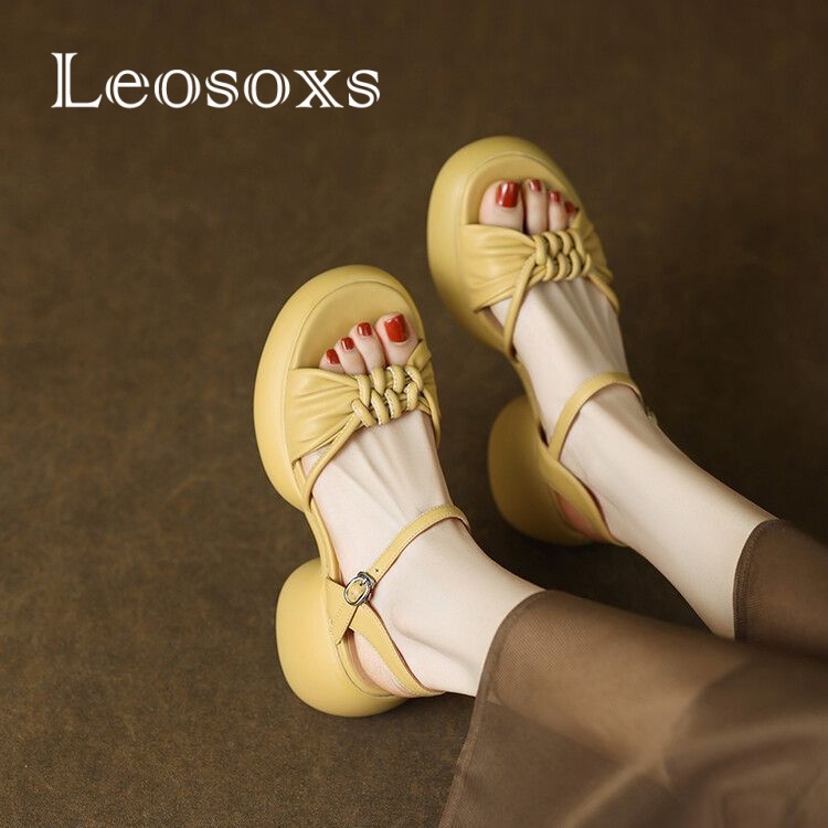 Leosoxs dép sandal nữ dép bánh mì nữ thời trang dép đế cao Chống Trượt 072608 Phong cách Beautiful Korean Style Trendy B28G0UE 36Z230909
