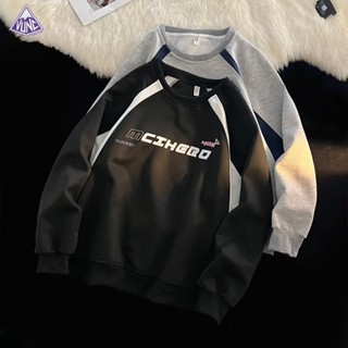 Áo Sweater Chui Đầu Dáng Rộng In Họa Tiết Đường Phố Mỹ Thời Trang Cho Nam