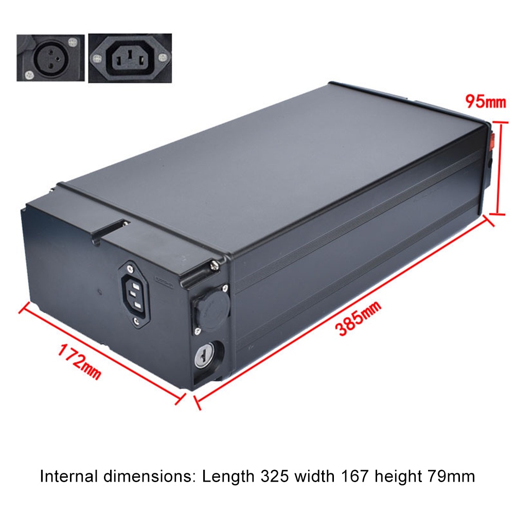 Hộp Pin Lithium 1865o / 21700 385x172x95mm Màu Đen Cho Xe Đạp Điện