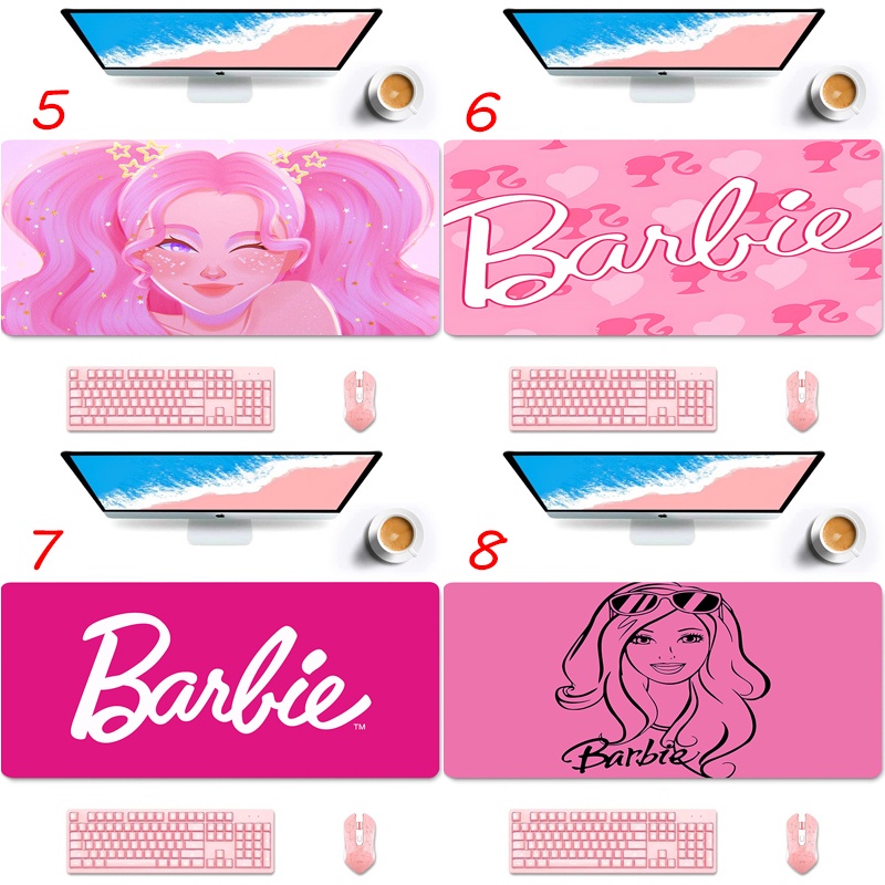 DISNEY Tấm Lót Chuột Và Bàn Phím Chống Trượt Hình Búp Bê Barbie Màu Hồng Dễ Thương