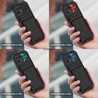 Ốp Điện Thoại Xiaomi Mi 11 Lite NE Case Xiaomi Poco M3 Pro Ốp Lưng Xiaomi Poco X5 Pro Casing Xiaomi Poco C40 Case Shockproof Bracket Card Slot Hybrid Armor Holder Stand Phone Cover Cassing Cases Case