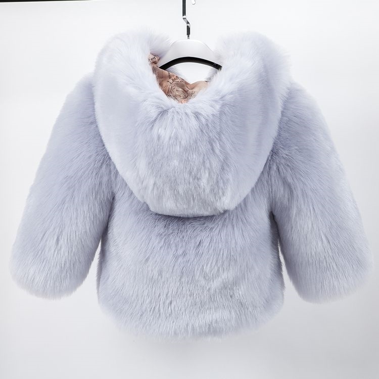 Áo Khoác Giả Lông Thỏ Nhân Tạo Có Mũ Trùm Thời Trang Thu Đông Mới Cho Bé
