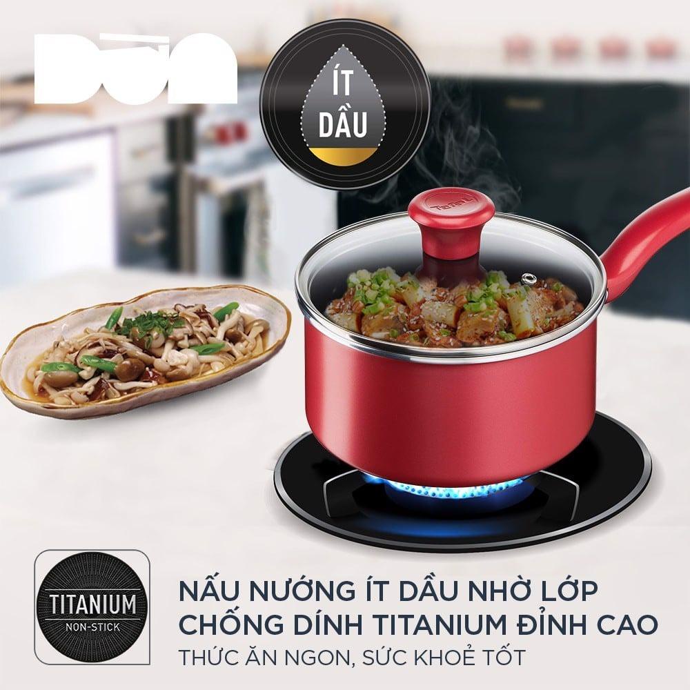 Nồi cán dài, quánh Tefal So Chef 18cm G1352395 chống dính đáy từ