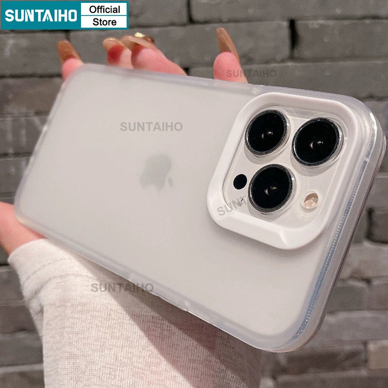 Suntaiho Ốp lưng ốp iphone đen Ốp Điện Thoại ốp iphone silicon Nhám Trong Suốt Chống Sốc Cho iPhone 15 14 Pro Max 13 12 iPhone 11 Pro Max XR XS Max IP 7 8 Plus