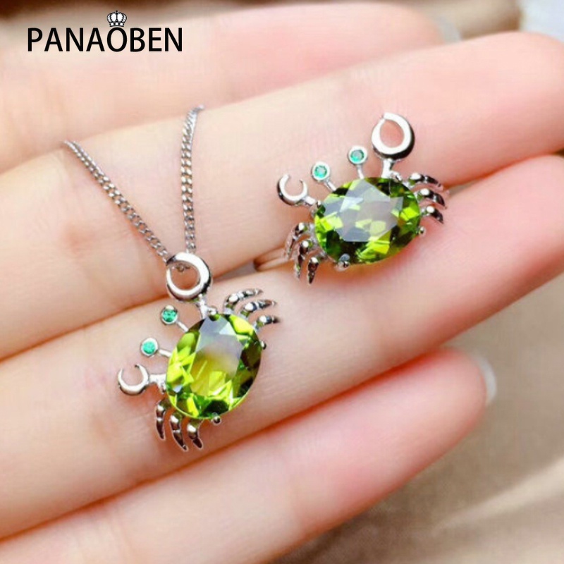 ♥ Bông Tai Bạc Hình Cua Đính Pha Lê Xanh Lá Thiết Kế Sáng Tạo Dễ Thương Sang Trọng Cho Nữ