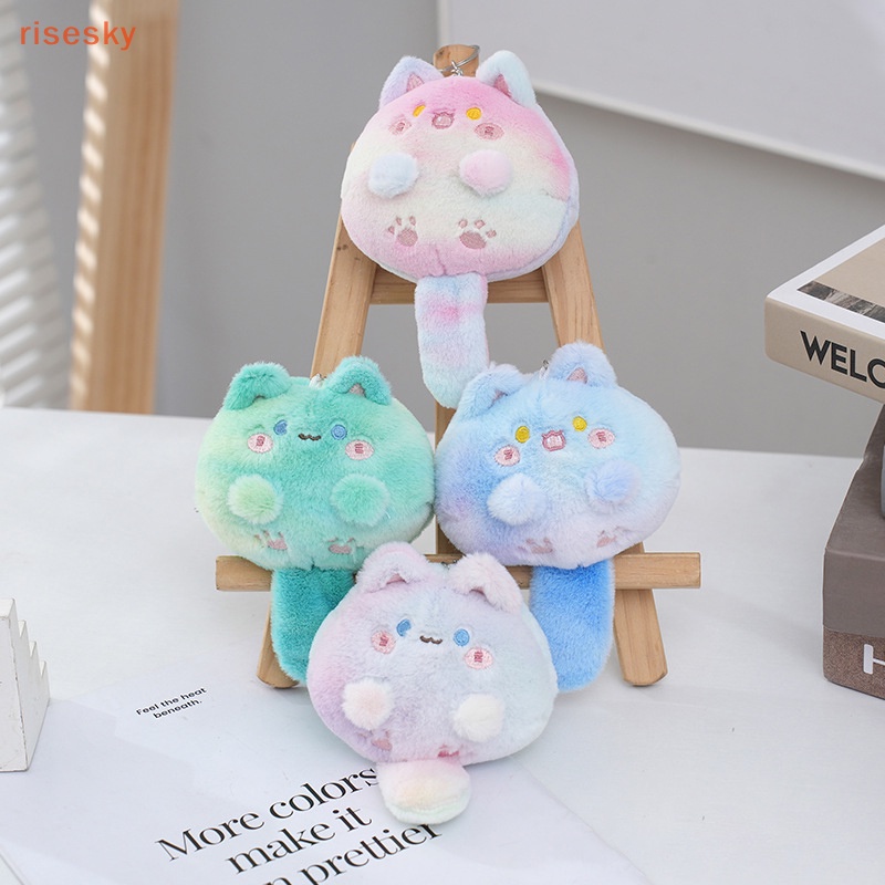 Móc Khóa Hình Chú Mèo Nhồi Bông Nhiều Màu Sắc Dễ Thương