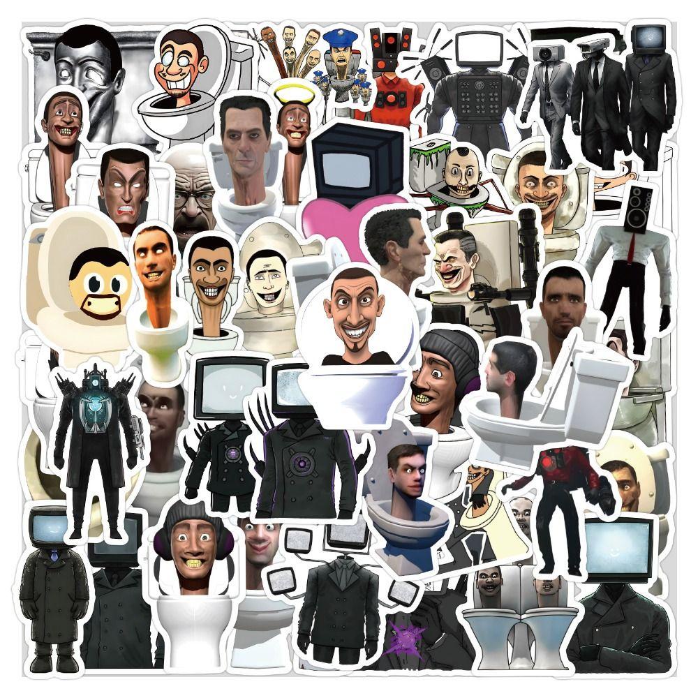 Avalentine 50/54 cái skibidi toilet graffiti dán, đề can trang trí graffiti đề can, hình dán graffiti vui nhộn sticker đồ chơi skibidi nhà vệ sinh điện thoại di động trang trí vali