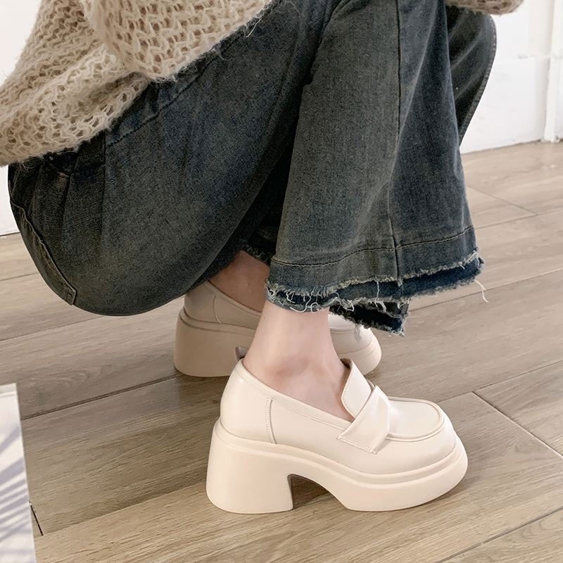 Giày lười nữ , giày cao gót đen trắng