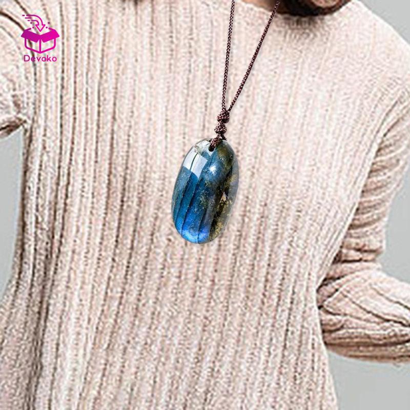 Vòng cổ Mặt Đá Labradorite