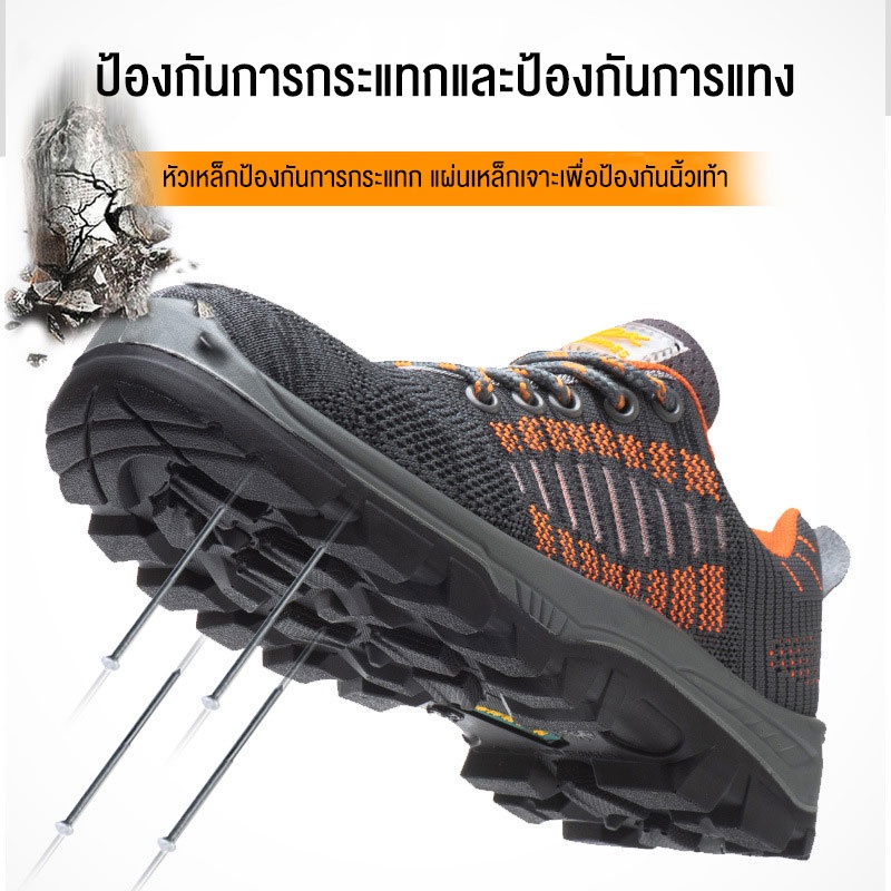 SHANMUSENLIN☘️Giày Bảo Hộ Lao Động Thoáng Khí Chống Tác Động Bằng PU Màu Trơn Cho Nam