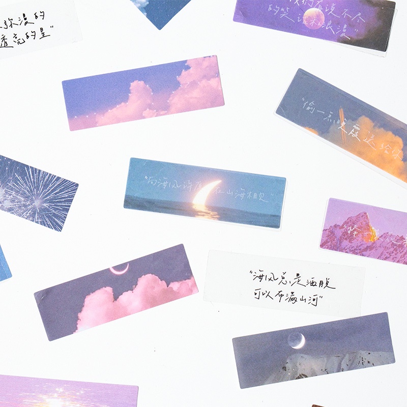 2 sticker Dán Trang Trí Hình Bầu Trời Đầy Sao Lãng Mạn