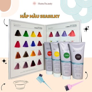 Hấp bổ sung hạt màu seasilky semi-permanent 3 minute's hair color conditioner 260ml, màu nhuộm tóc phủ bóng màu hot