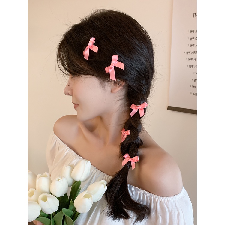 Mùa hè dễ thương ruy băng nơ tóc mái bộ kẹp tóc cô gái thời trang cho người lớn bộ