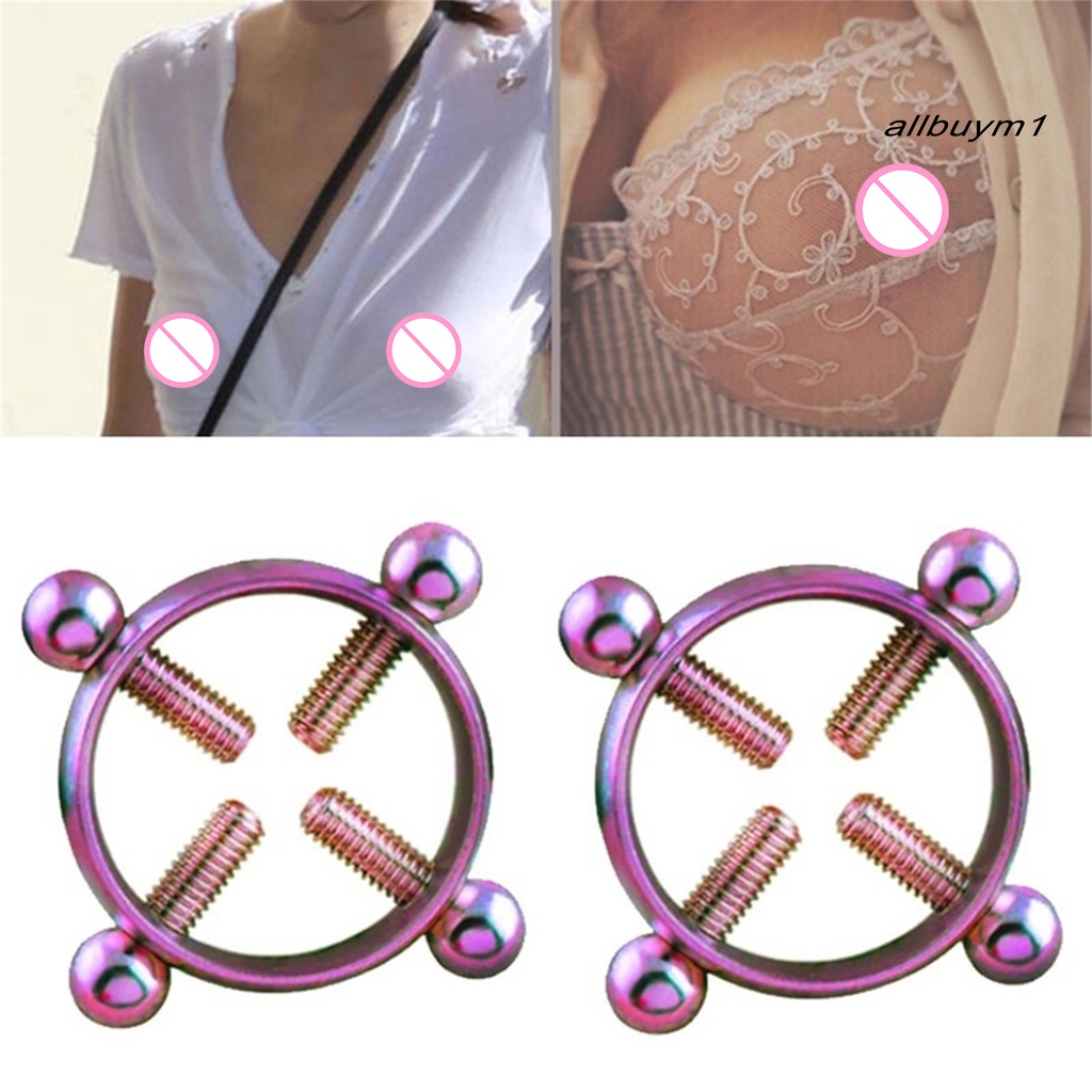 Tất cả 1pc round fake non-piercing nipple shield ring món quà trang sức cơ thể ngực gợi cảm