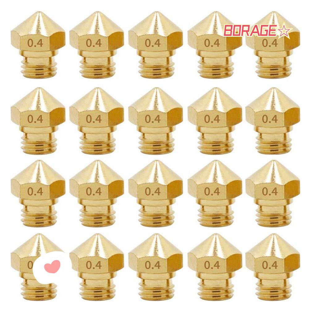 Đầu đùn borag 20pcs, vòi phun đồng thau 0,4mm mk10 m7, đầu phun hotend