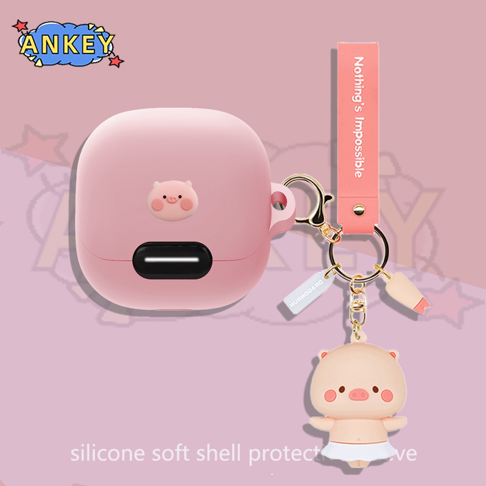 Ốp Vỏ Bảo Vệ Hộp Sạc Tai Nghe anker soundcore Lity 4 nc / Lility air 2 pro Bằng Silicon Mềm Hình Chú Heo Dễ Thương